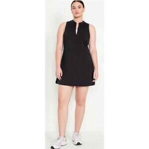 Old Navy Active Powersoft Half-zip Athletic Dress with Side Pleats- Medium